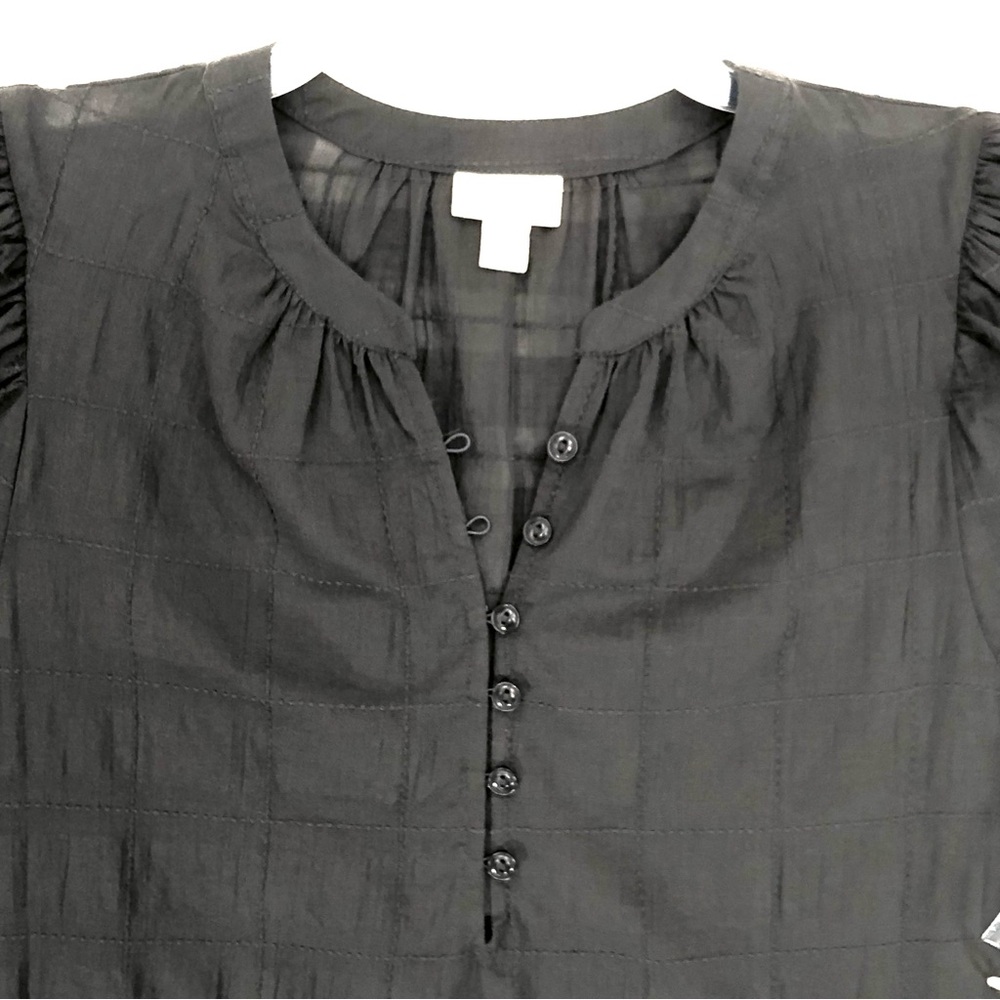 NWOT a.n.a. Puff Sleeve Top • Sz L • Dark Gray - Picture 4 of 11
